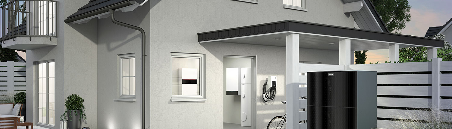 Viessmann Vitocal 250-A, Photovoltaikanlage, Stromspeicher VX3